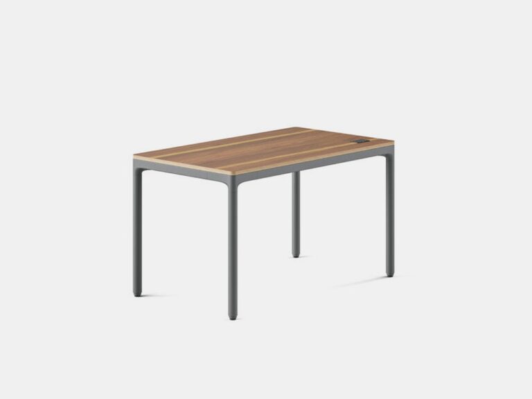 Branch Four LegStanding Desk dark brown top grey legs SOURCE Branch